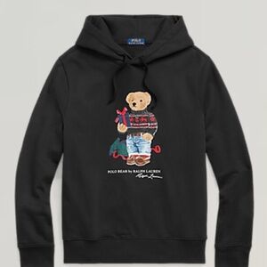 Polo Ralph Lauren Holiday cotton-blend Gift Bear Fleece Hoodie Pullover Large